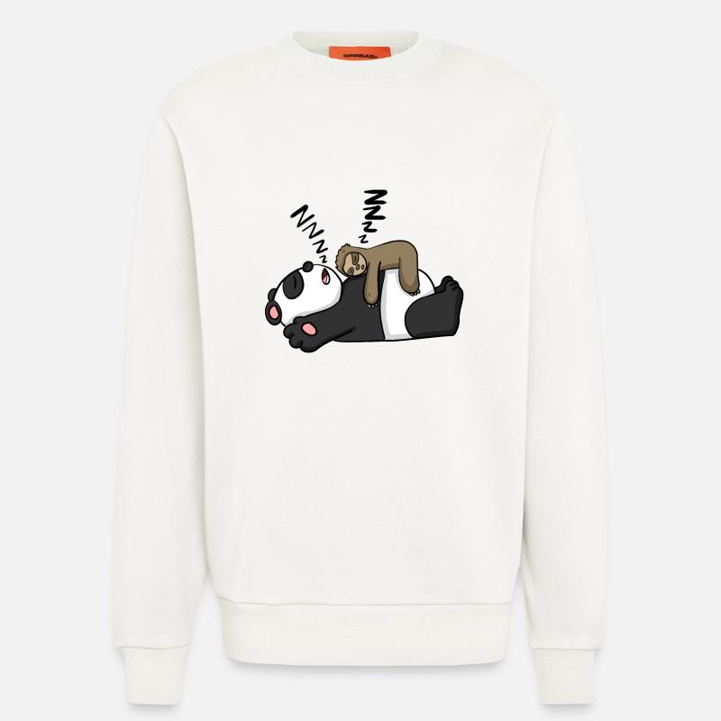Faultier und Panda - Sweatshirt - made by SPREAD - OFF WHITE