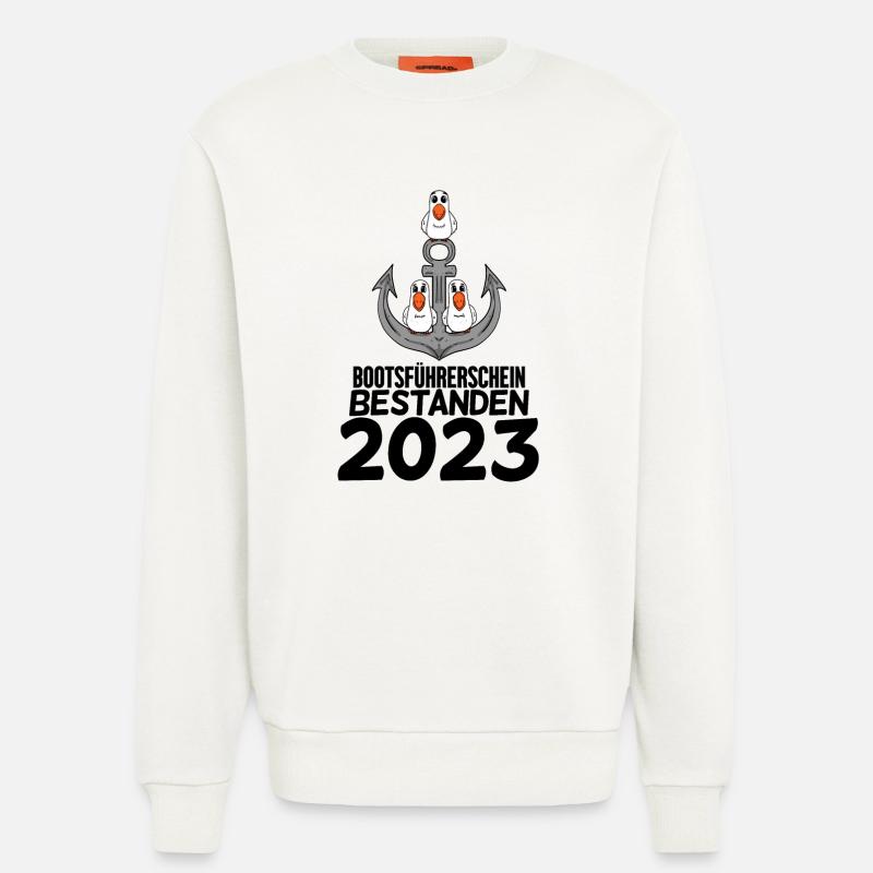 Bootsführerschein 2023 Motorboot Geschenk - Sweatshirt - made by SPREAD  - OFF WHITE