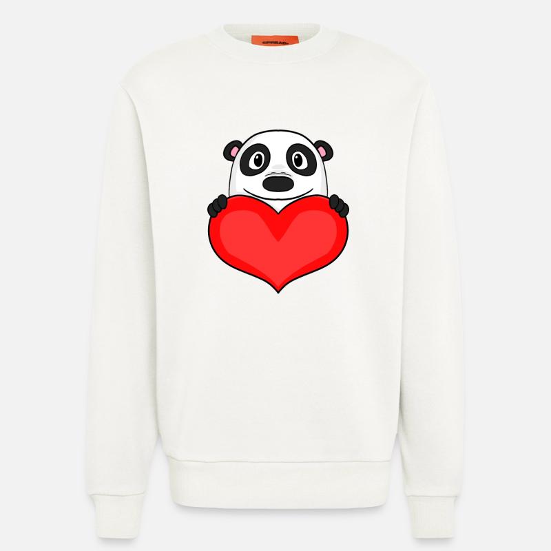 Panda mit Herz - Liebe Romantisch - Sweatshirt - made by SPREAD - OFF WHITE