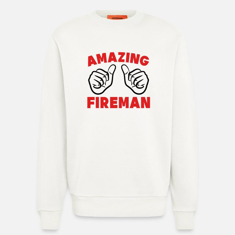 Berufsfeuerwehr Brandschutz Feuerwehr Statement - Sweatshirt - made by SPREAD  - OFF WHITE