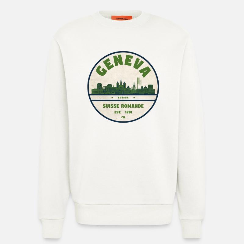 Genf Skyline Badge Romande - Sweatshirt - made by SPREAD  - OFF WHITE