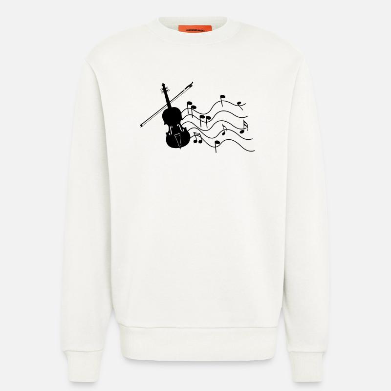 Violine mit Noten Schattenbild, - Sweatshirt - made by SPREAD - OFF WHITE