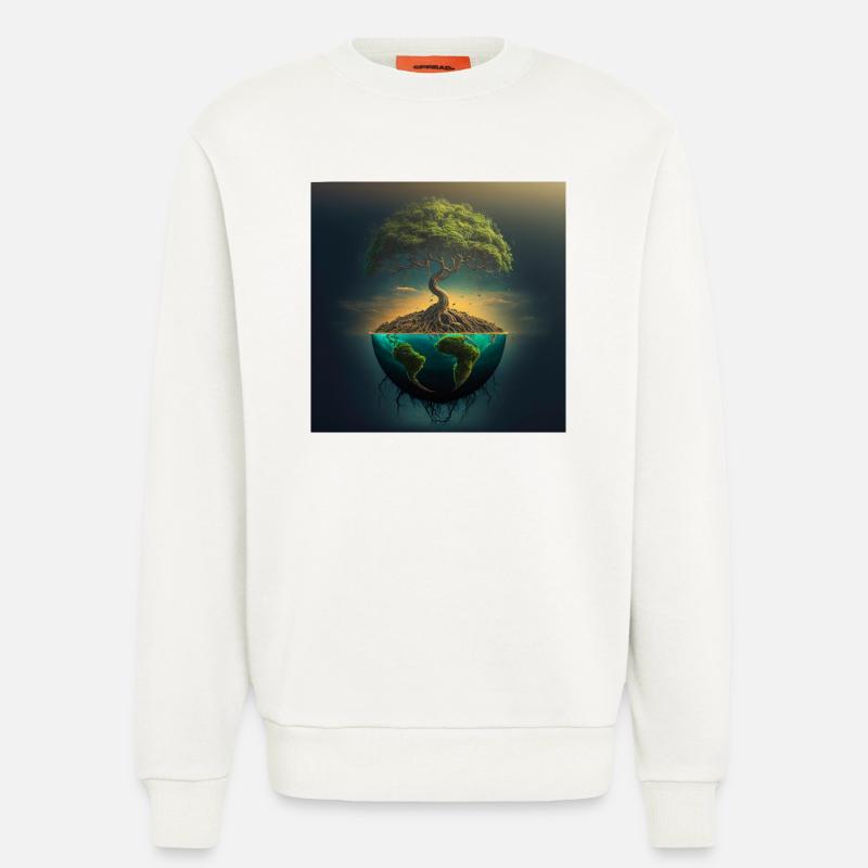 World Tree: Tree over half a sphere - Sweatshirt - made by SPREAD  - OFF WHITE