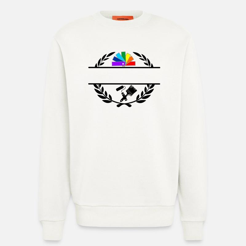 Farbfächerdeck in Lorbeerkranz mit Pinselroller - Sweatshirt - made by SPREAD  - OFF WHITE