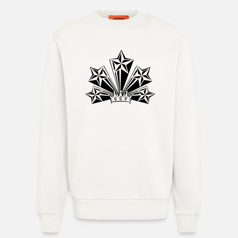 Transparente Krone mit vier großen Sternen - Sweatshirt - made by SPREAD  - OFF WHITE