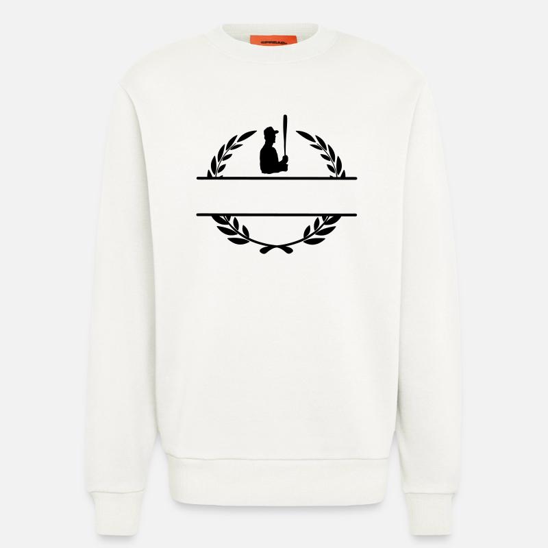 Baseball-Hitter im Lorbeerkranz-Monogramm - Sweatshirt - made by SPREAD  - OFF WHITE