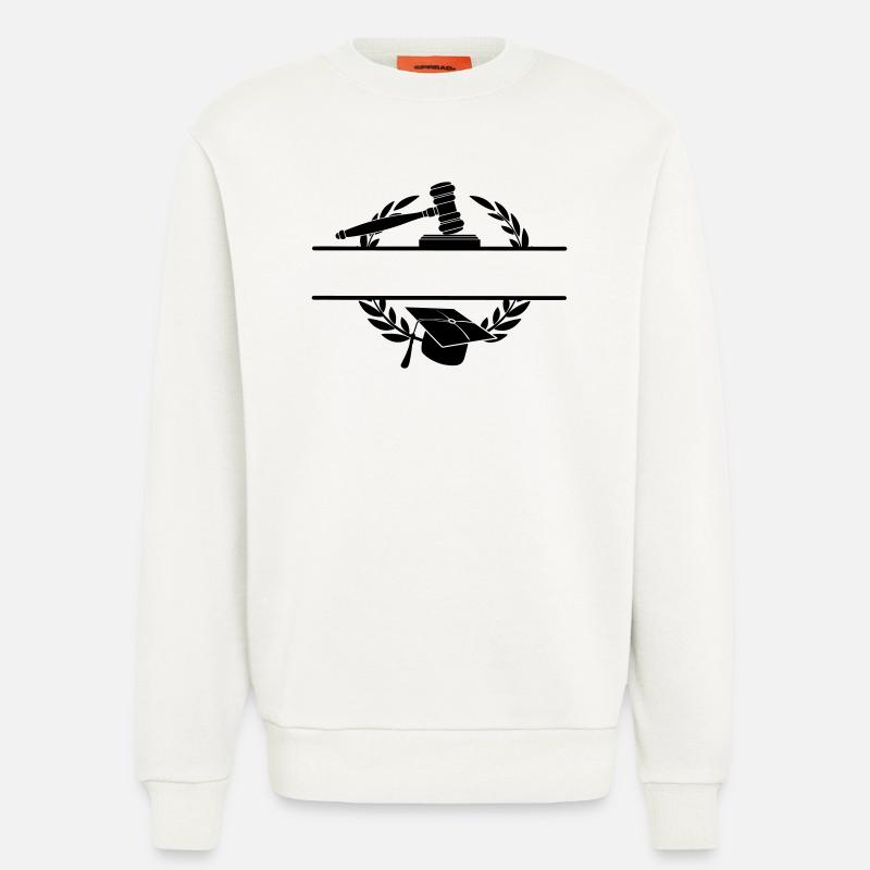 Anwaltsmonogramm mit Hut und Hammer - Sweatshirt - made by SPREAD  - OFF WHITE