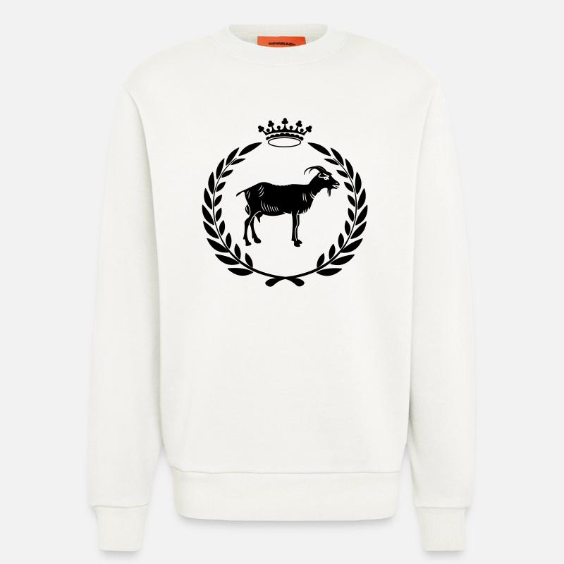 Bester Ziegen- oder Käse-Lorbeerkranz - Sweatshirt - made by SPREAD  - OFF WHITE