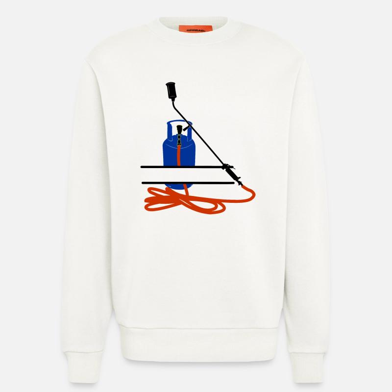 Dachdeckerfirma Monogram Logo Gasflasche - Sweatshirt - made by SPREAD - OFF WHITE