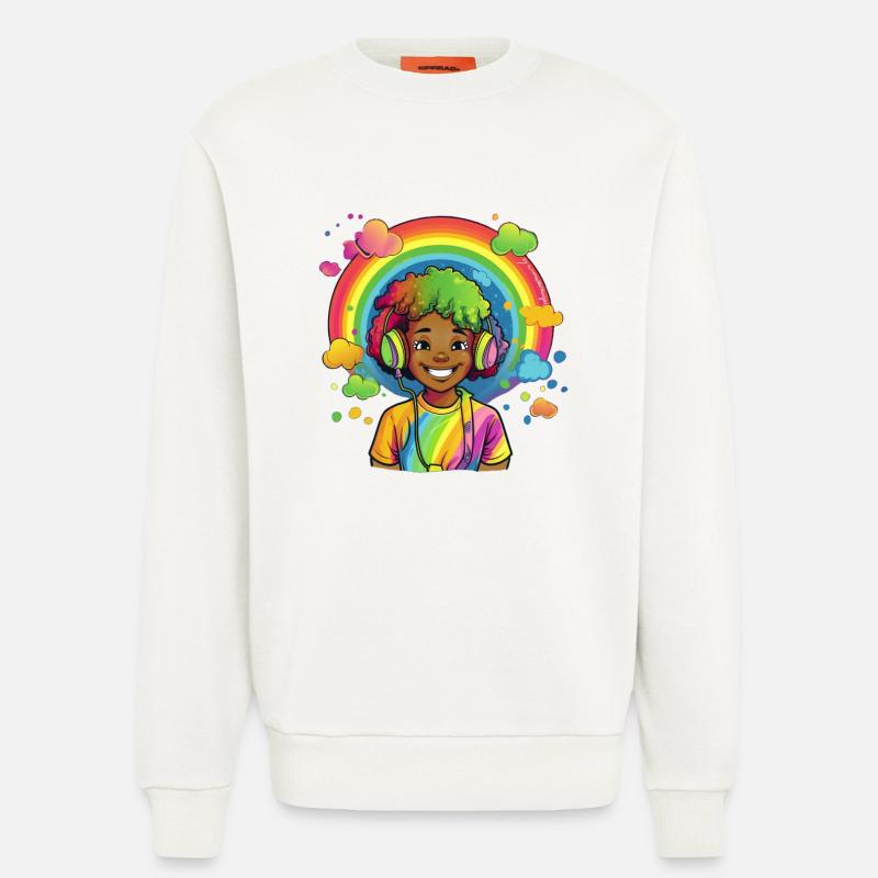 Bunte Rainbow-Comic-Illustration - Sweatshirt - made by SPREAD  - OFF WHITE