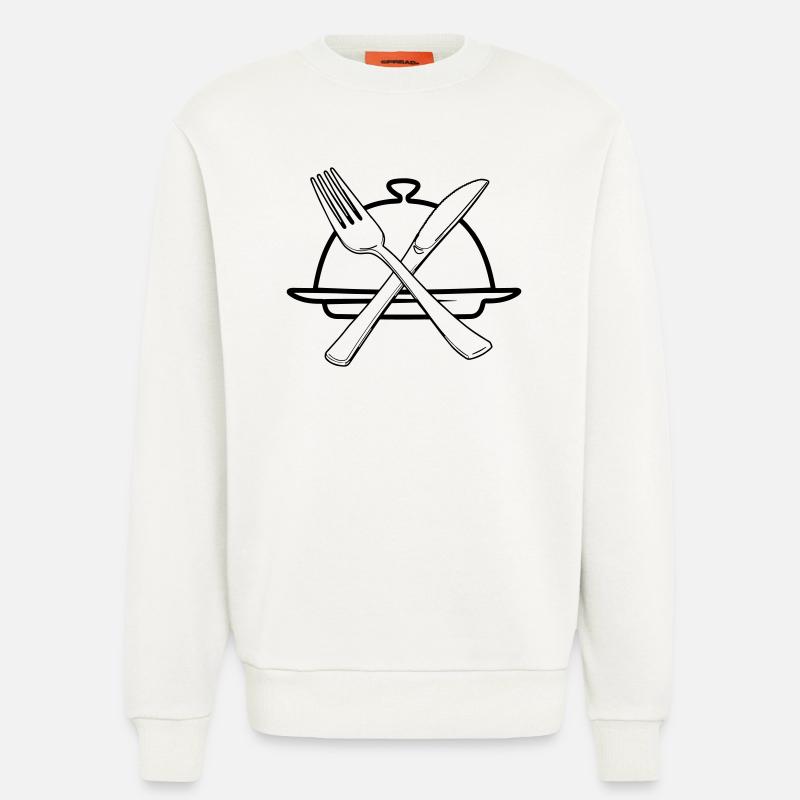 Transparente Schüssel mit Messer und Gabel - Sweatshirt - made by SPREAD  - OFF WHITE