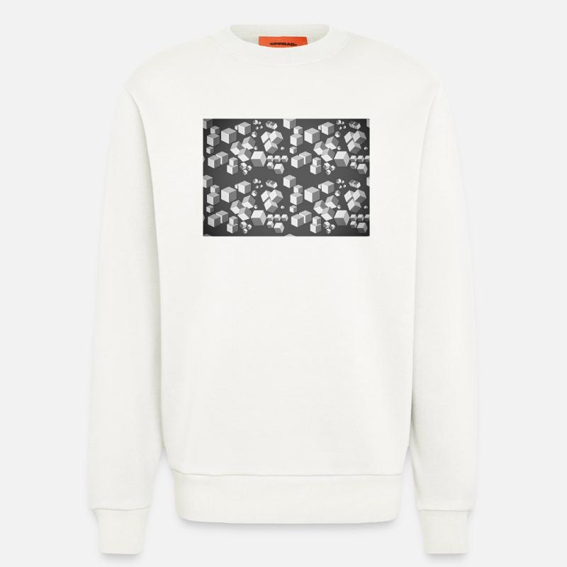 Dekopattern Grau-Weiss - Sweatshirt - made by SPREAD  - OFF WHITE