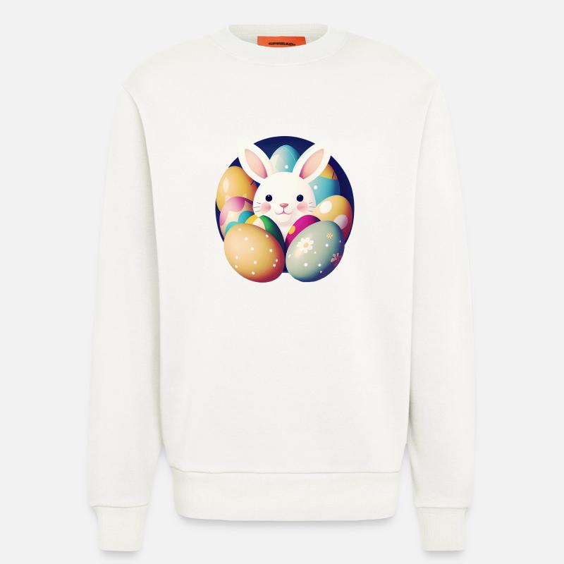 Easter bunny with Easter eggs - Sweatshirt - made by SPREAD  - OFF WHITE