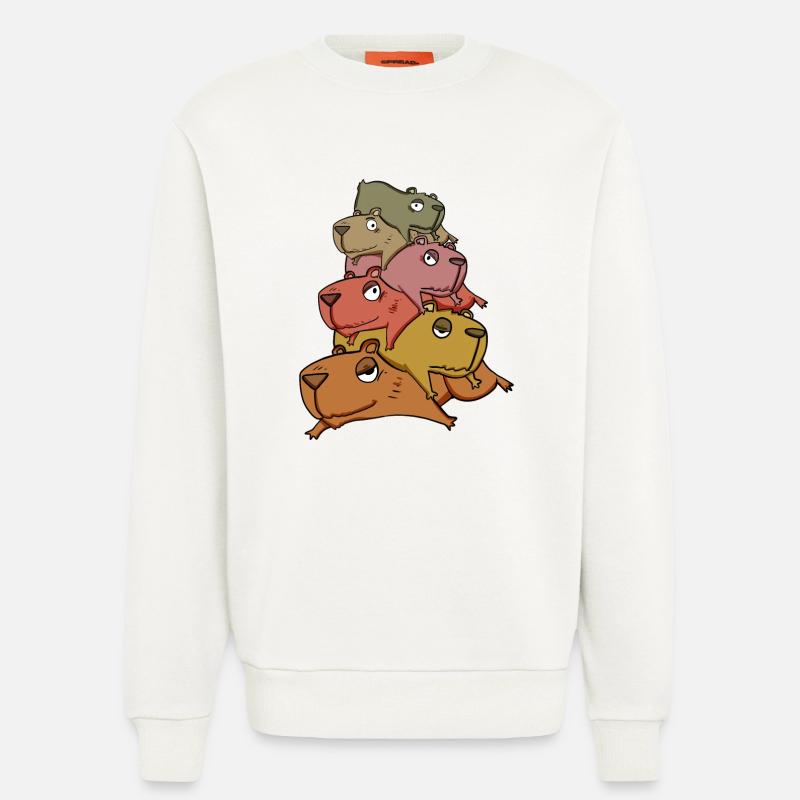 Capybara pile capybara - Sweatshirt - made by SPREAD  - OFF WHITE