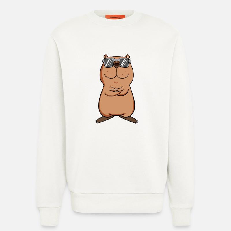 cool capybara - Sweatshirt - made by SPREAD  - OFF WHITE