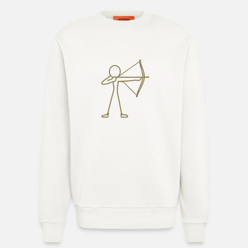 Strichmännchen Bogen Bogenschießen Bogenschütze - Sweatshirt - made by SPREAD  - OFF WHITE