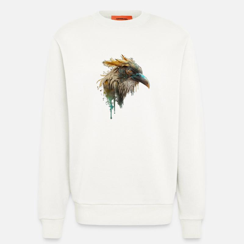 Schöner Rabenkopf, Rabendesign, Schöner Vogel - Sweatshirt - made by SPREAD - OFF WHITE