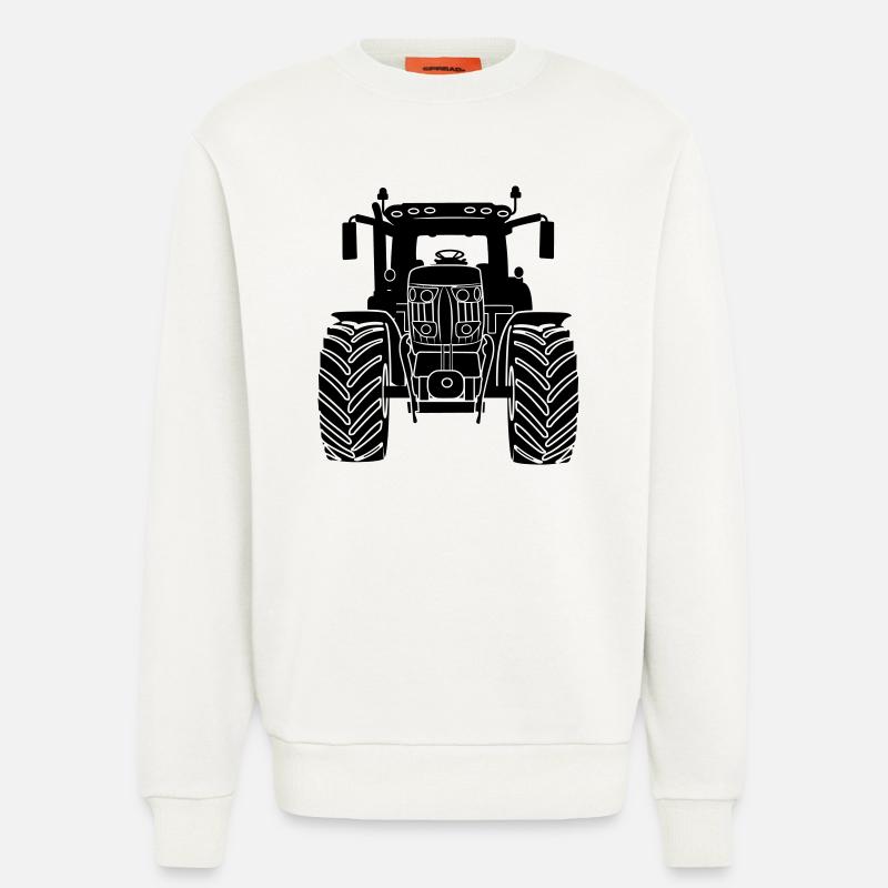 Vorderansicht des Ackerschleppers - Sweatshirt - made by SPREAD  - OFF WHITE