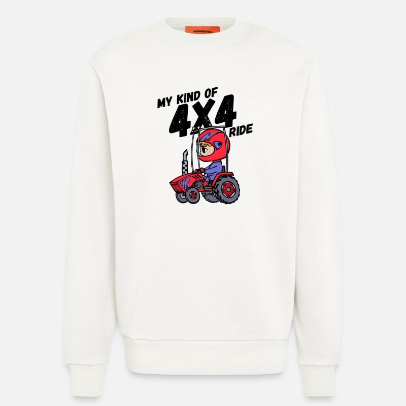 Nutzfahrzeug Traktor Statement Landleben Jungbauer - Sweatshirt - made by SPREAD  - OFF WHITE