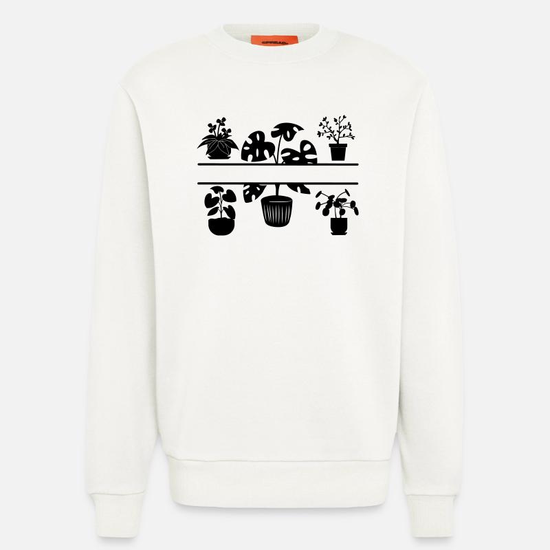 Zimmerpflanzen - Sweatshirt - made by SPREAD - OFF WHITE