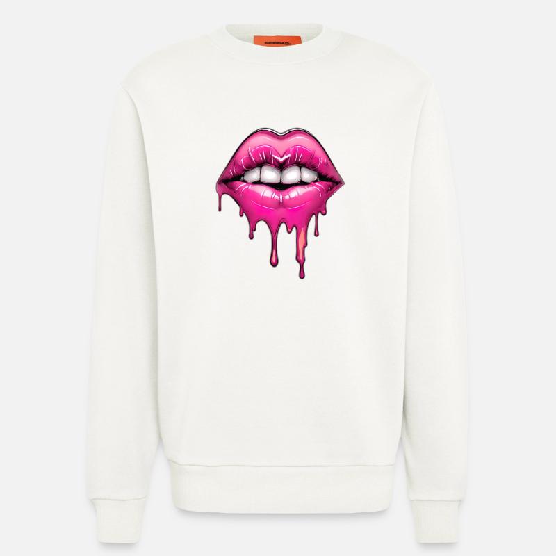 Lips - Sweatshirt - made by SPREAD  - OFF WHITE