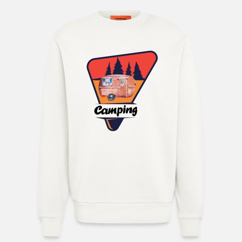 Retro Caravan im Wald - Sweatshirt - made by SPREAD  - OFF WHITE