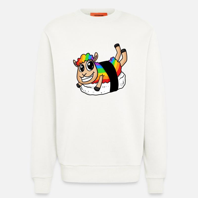 Regenbogen Sushi Schaf - Sweatshirt - made by SPREAD  - OFF WHITE