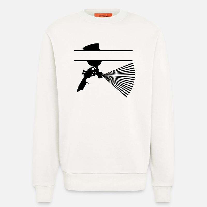 Spray mit Farbbecher Textbanner - Sweatshirt - made by SPREAD  - OFF WHITE