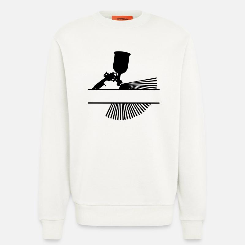 Pulvériser avec une bannière de texte - Sweat bio décontracté fabriqué en UE - OFF WHITE