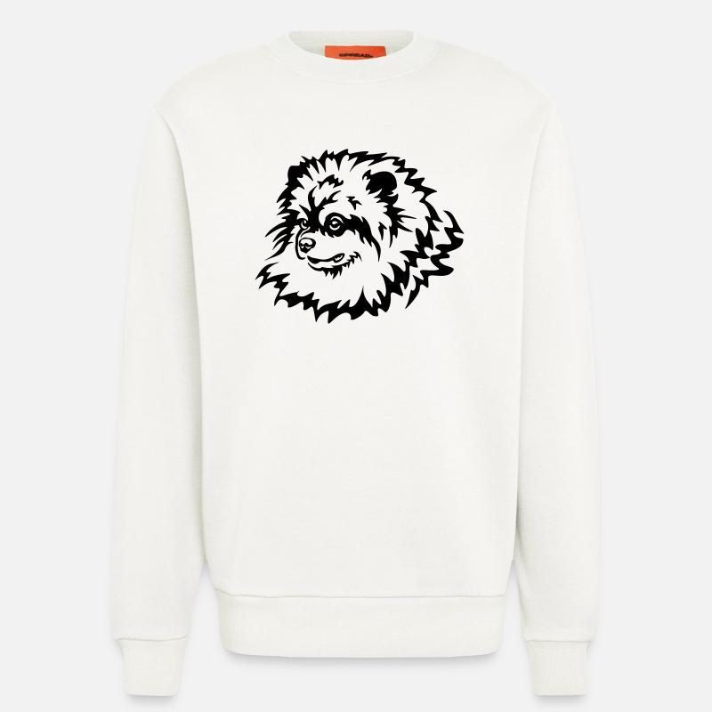 Zwergspitz Kopf - Sweatshirt - made by SPREAD  - OFF WHITE