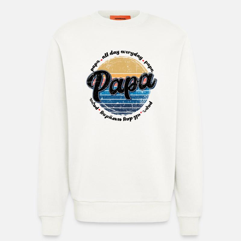 Papa Retro Sunset Script - Sweatshirt - made by SPREAD  - OFF WHITE