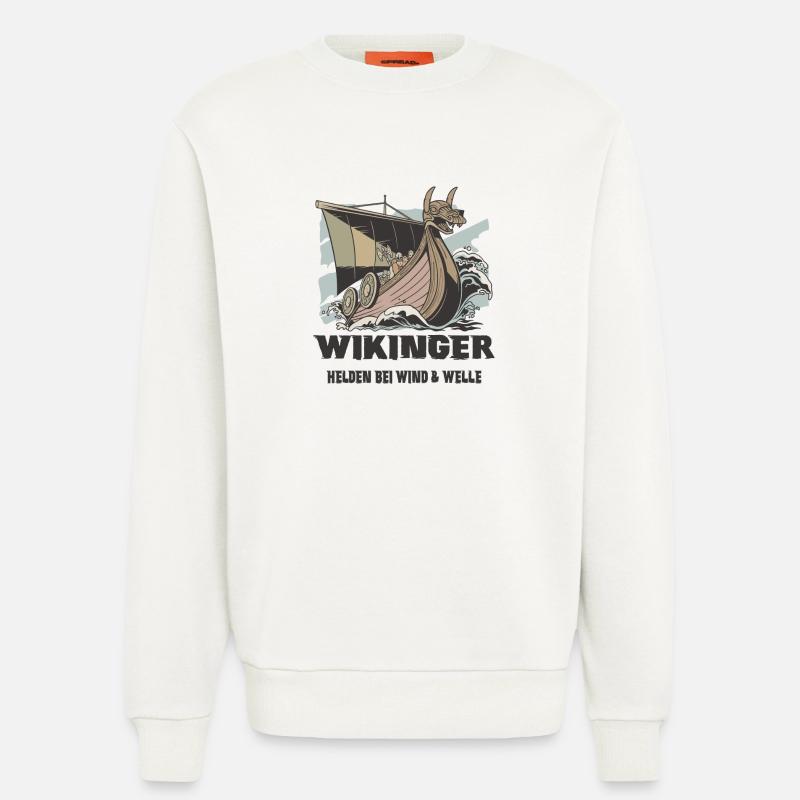 Wikinger Seefahrt Design - Sweatshirt - made by SPREAD  - OFF WHITE