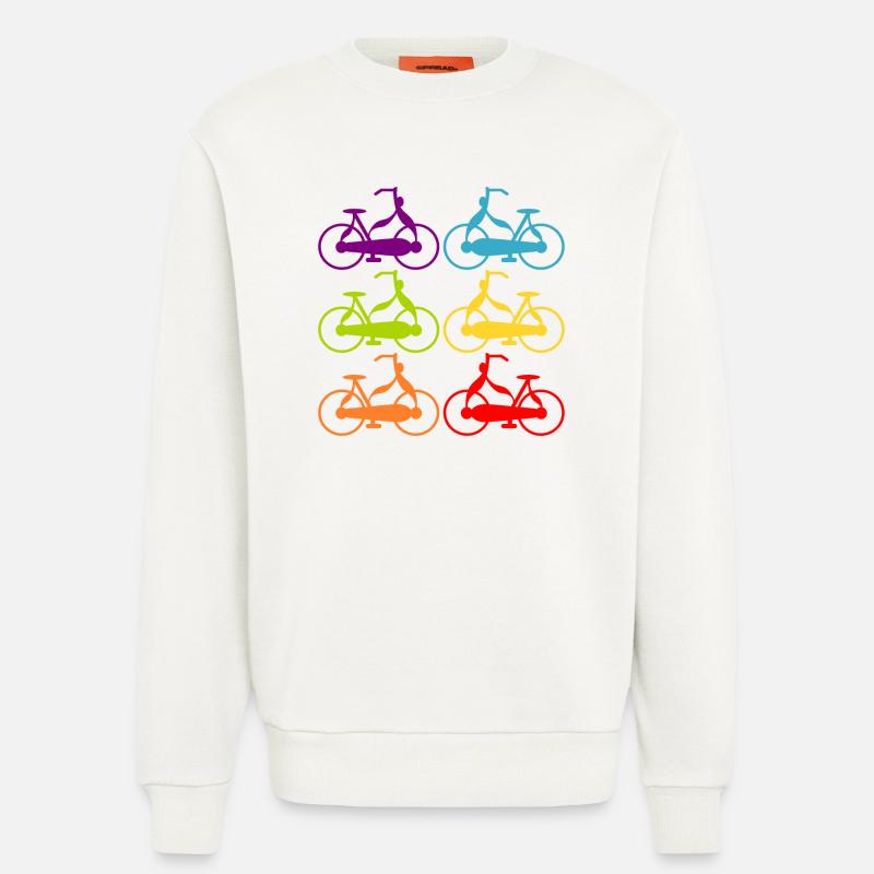 Rainbow Bicycles CYCLISTS - Sweatshirt - made by SPREAD - OFF WHITE