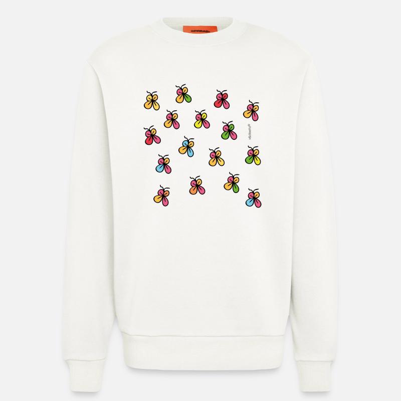 Neonschmetterlinge in schwarzer Silhouette - Sweatshirt - made by SPREAD  - OFF WHITE