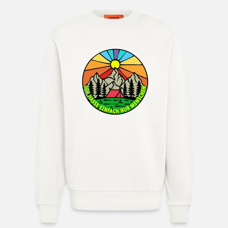 Mountains, Nature, Camping, Camping, Camping, Statement - Sweatshirt - made by SPREAD  - OFF WHITE
