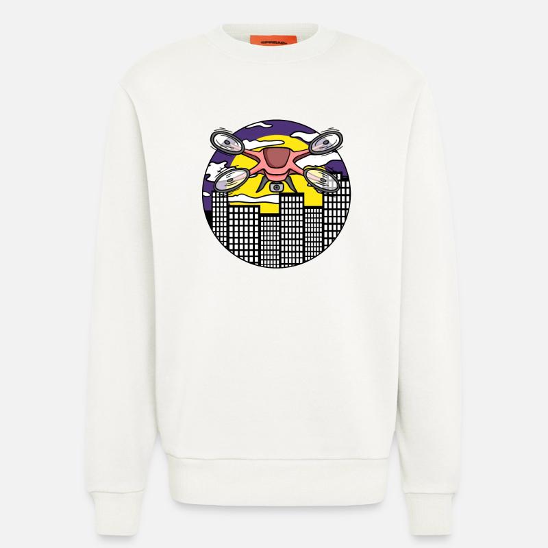 Drone Drone Drones - Sweat bio décontracté fabriqué en UE - OFF WHITE
