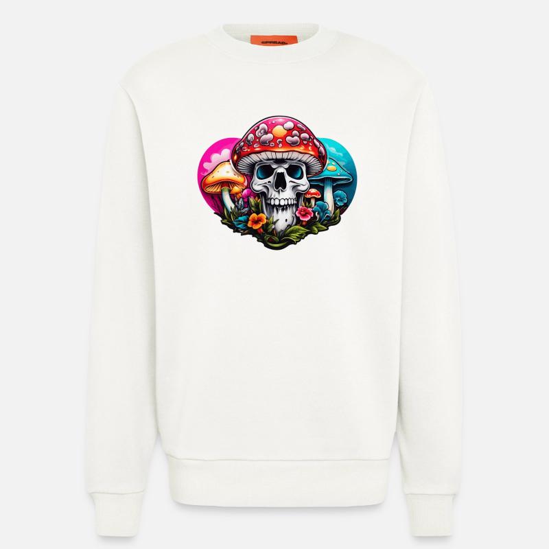 Skull Toadstool - Sweatshirt - made by SPREAD  - OFF WHITE