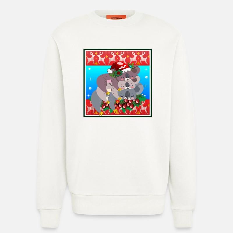 HÄSSLICHER WEIHNACHTSPULLOVER - KOALA BEAR FAMILY - Sweatshirt - made by SPREAD - OFF WHITE
