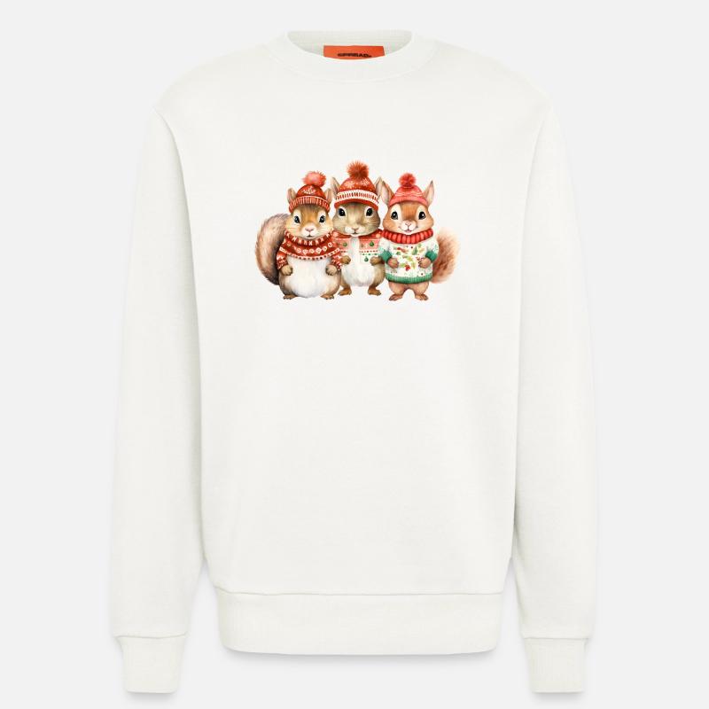 Winterliches Eichhörchen-Trio - Sweatshirt - made by SPREAD  - OFF WHITE