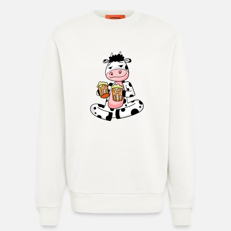 Kuh mit Bier - Sweatshirt - made by SPREAD - OFF WHITE