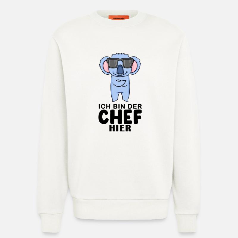 Chef Spruch mit Koala Motiv - Sweatshirt - made by SPREAD - OFF WHITE