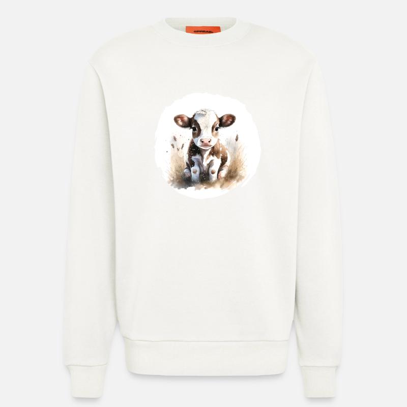 Kälbchen Aquarell - Sweatshirt - made by SPREAD  - OFF WHITE