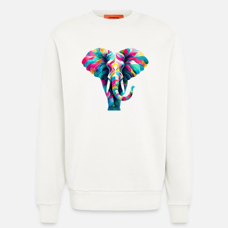 Éléphant - Sweat bio décontracté fabriqué en UE - OFF WHITE