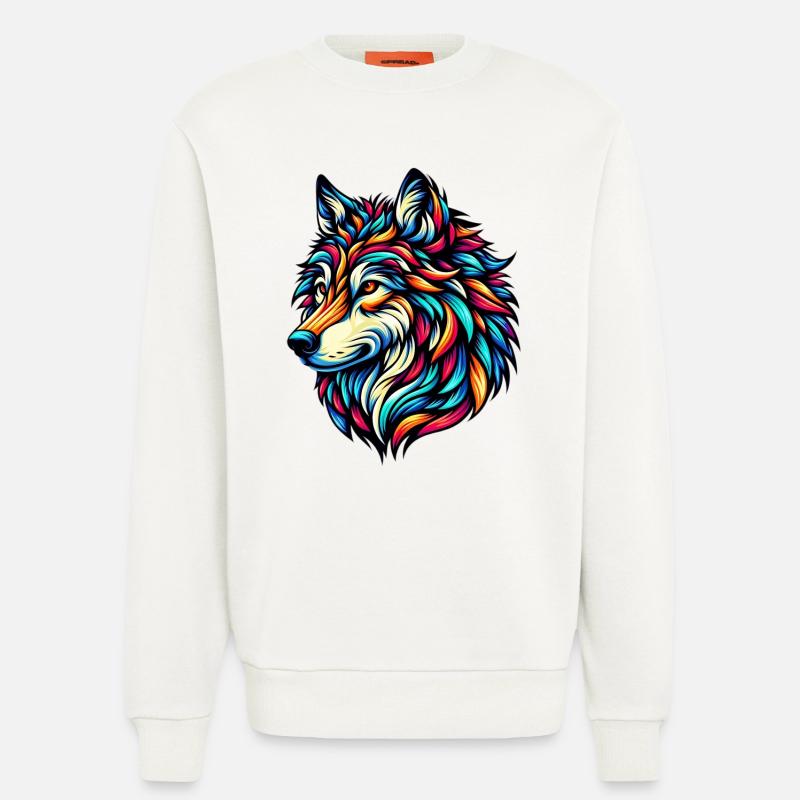 Wolf - Sweatshirt - made by SPREAD  - OFF WHITE