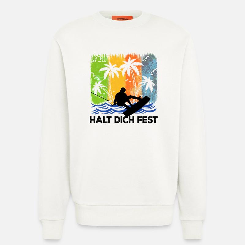 Wakeboard Kitesurfer Statement Surf Stunt Wave - Sweat bio décontracté fabriqué en UE - OFF WHITE