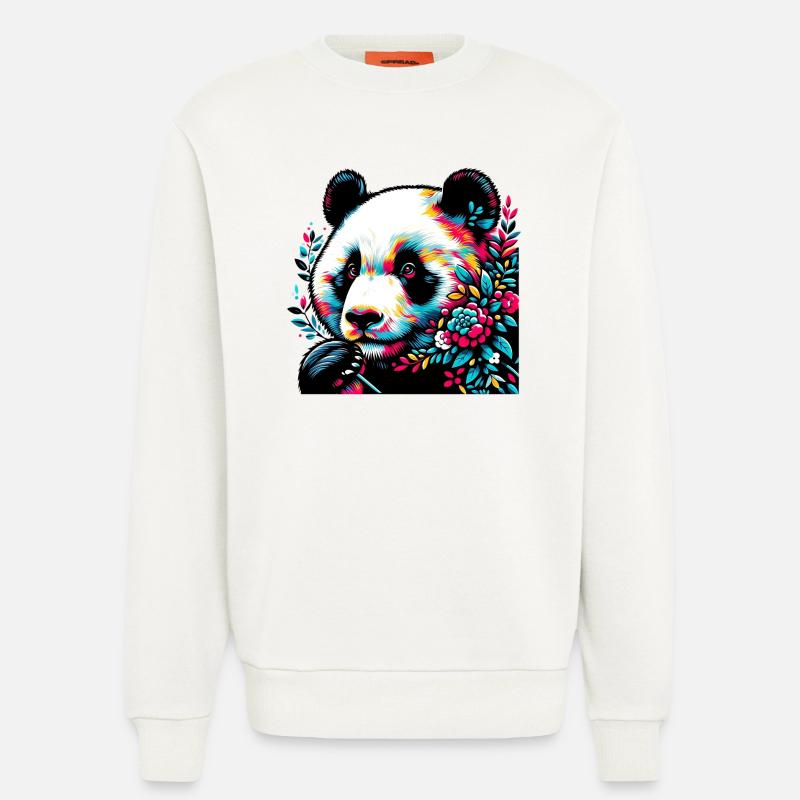 Panda - Sweat bio décontracté fabriqué en UE - OFF WHITE