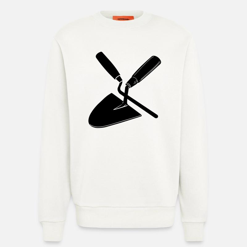 Joint nail and trowel, mason's tools - Sweatshirt - made by SPREAD - OFF WHITE