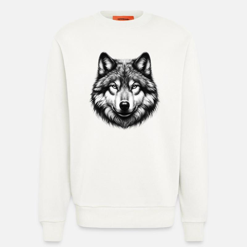 Wolf - Sweatshirt - made by SPREAD - OFF WHITE