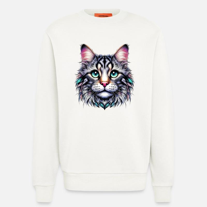 Katze - Sweatshirt - made by SPREAD - OFF WHITE
