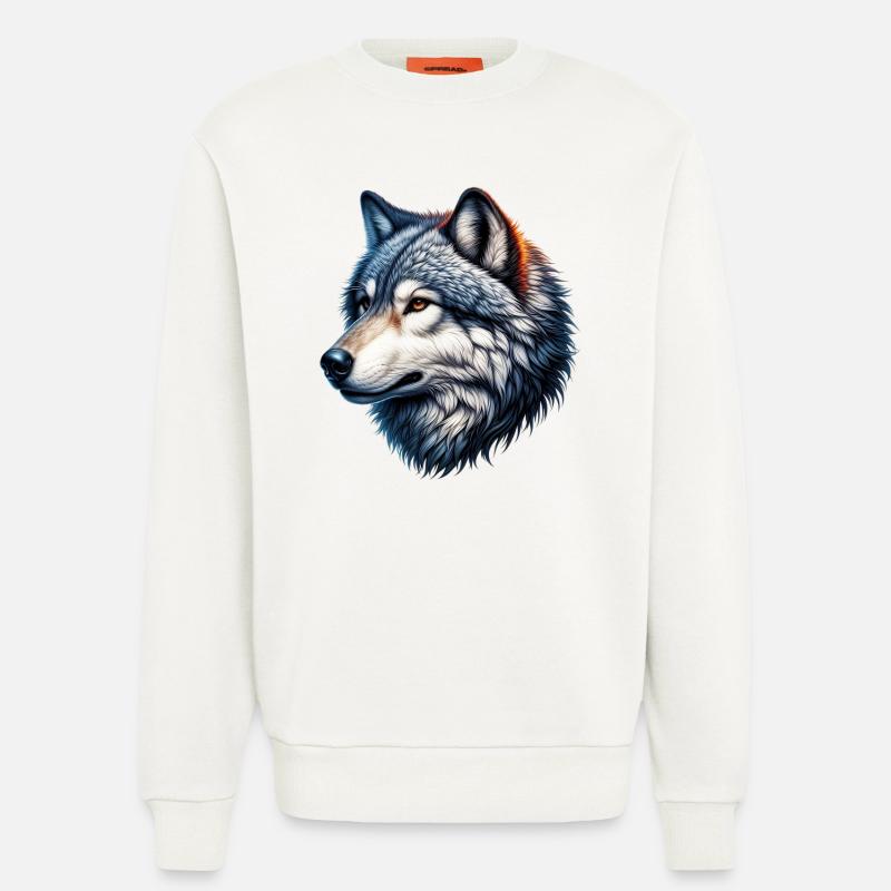 Wolf - Sweatshirt - made by SPREAD  - OFF WHITE